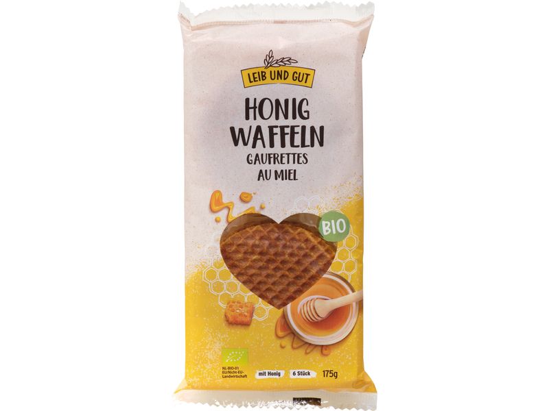 Leib und Gut Bio Honigwaffeln 175 g Leichte Honig-Spezialitäten in Bio-Qualität