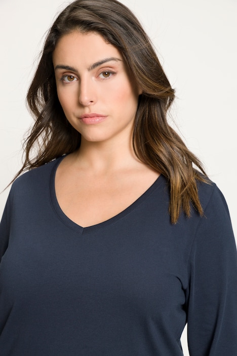 Shirt, Slim, V-Ausschnitt, Langarm