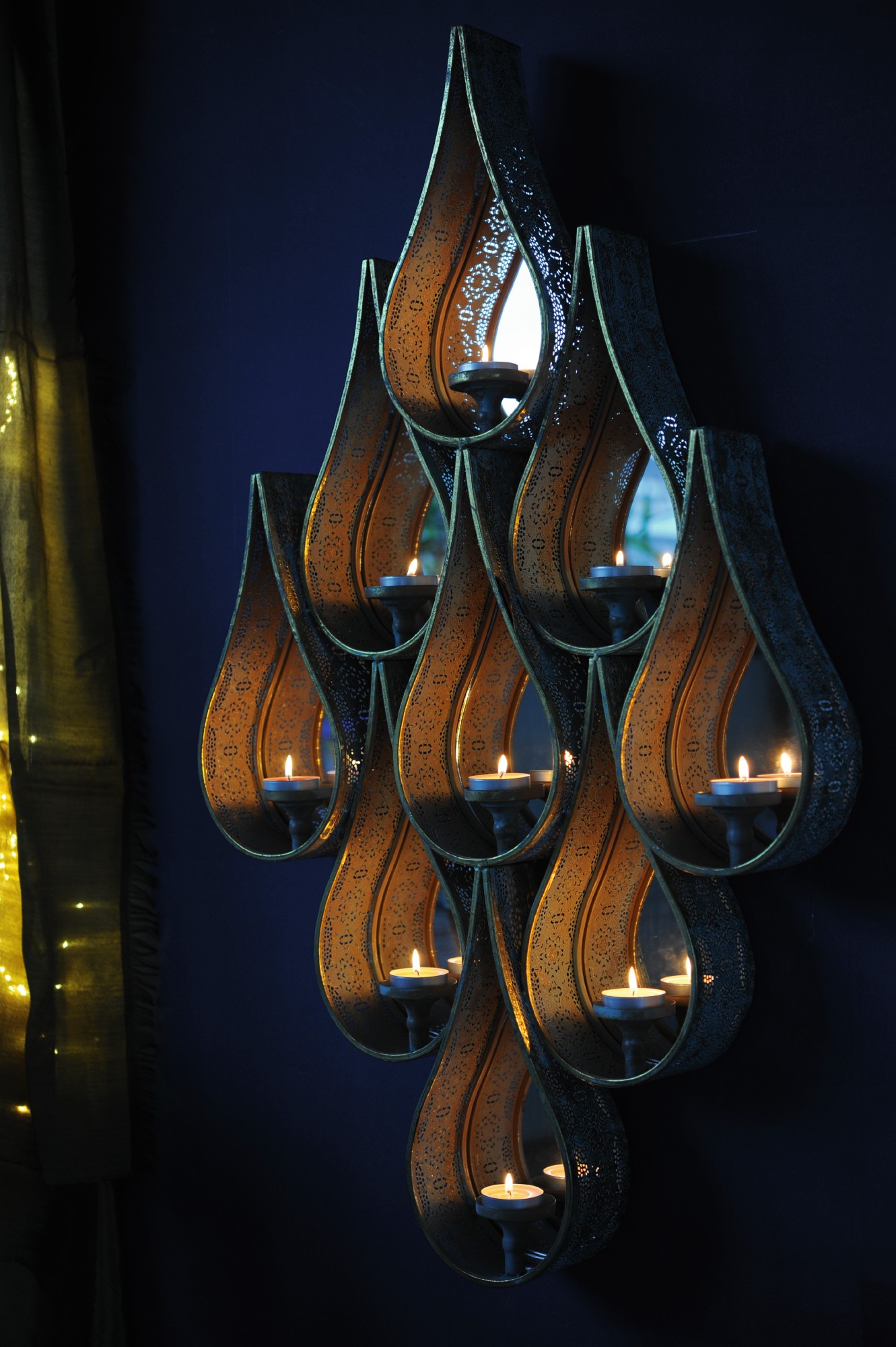 Kerzenwandhalter 'Devotion', antik-gold, B 72 cm, H 115 cm von fischer's lagerhaus