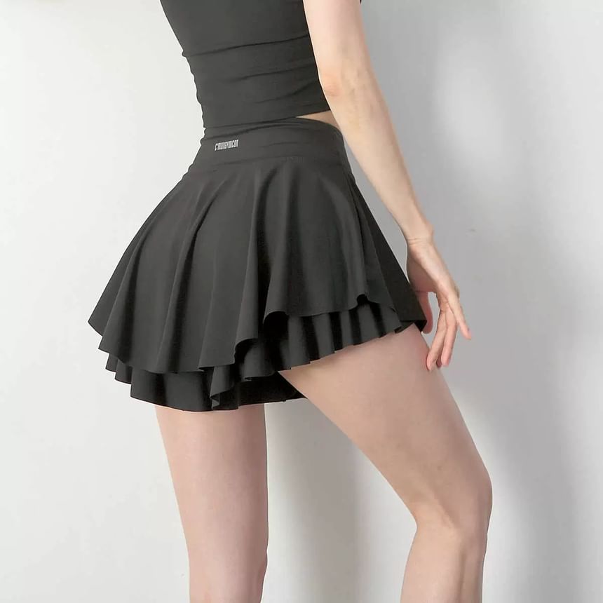 Arigne - Sportieve rok met hoge taille en ruches