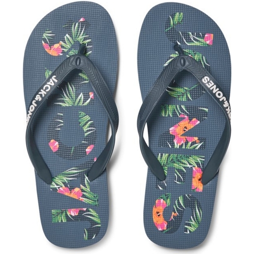 Jack & Jones - 12230642 JFWLOGO PALM PRINT FLIP FLOP NAVY BLAZER Azul