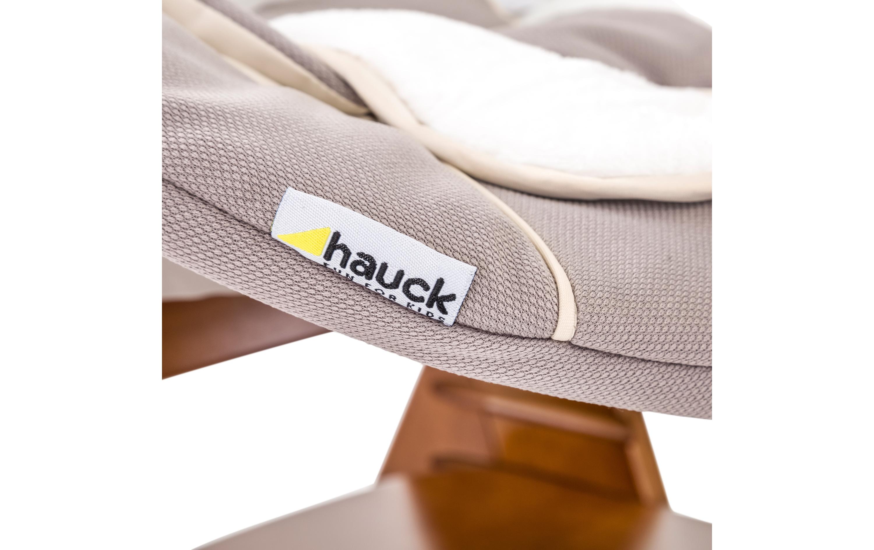 Hochstuhlaufsatz Alpha Bouncer 2in1 Stretch Beige2 in 1 Babywippe und Neugeborenenaufsatz für Hauck Holzhochstühle