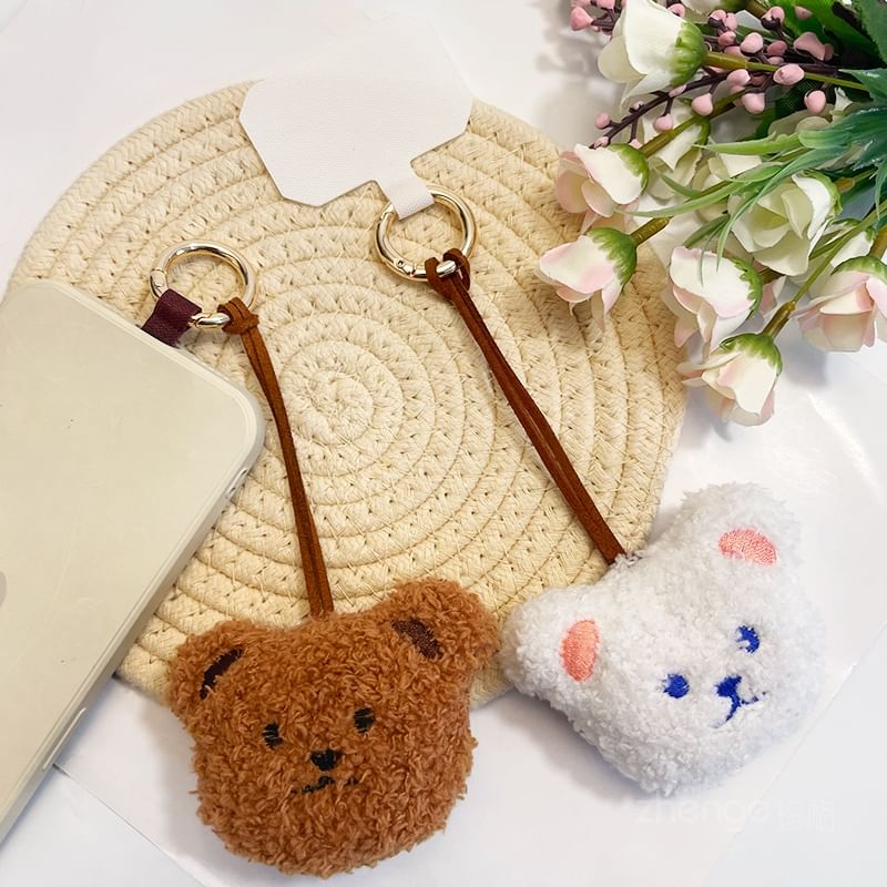 Harnai - Bear Chenille telefoonhanger met koordkussen
