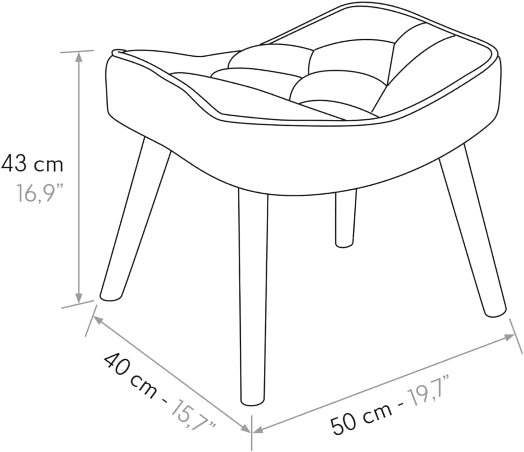 PAZZO DESIGN Ludovica Sessel, 1er Set, Mehrfarbig, Stoffsessel, Relaxsessel, Lesesessel, bequemer Sessel, Holzbeine, mit Fußstütze - id_2029
