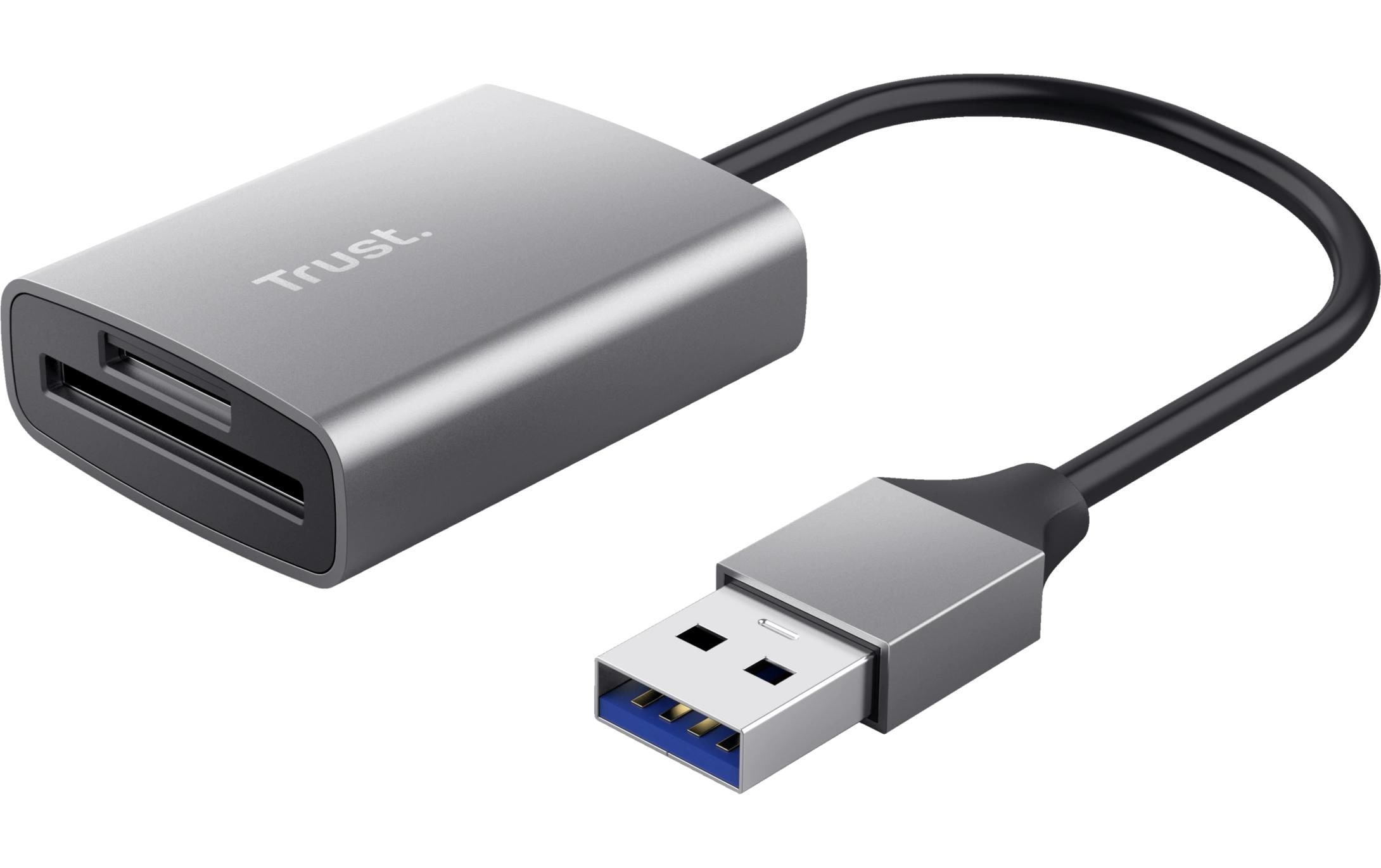 Card Reader Extern USB-AKompaktes Kartenlesegerät für (micro)SD-Karten mit Standard-USB-Anschluss und Aluminium-Gehäuse