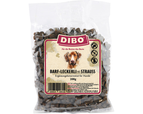 DIBO® BARF Hondensnack met Struisvogel 200g