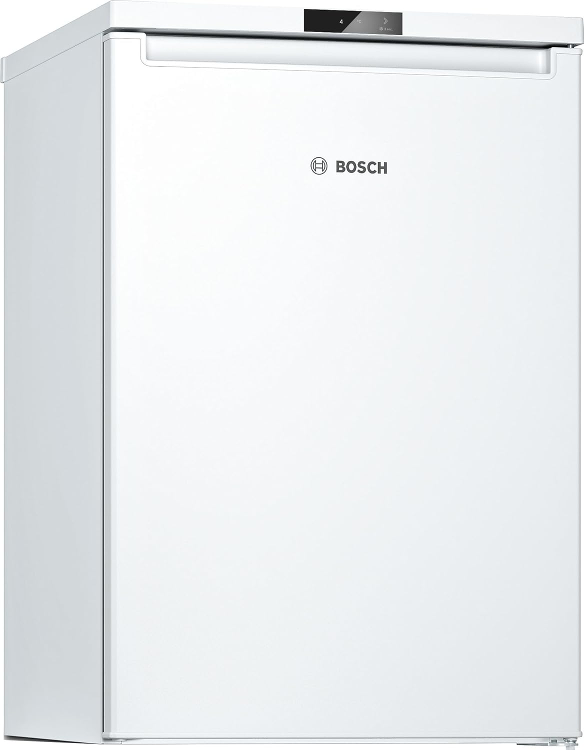 Bosch KTL15NWEB, Serie 2, Mini Kühlschrank, 106 L Kühlen & 14 L Gefrieren, 85 x 56 cm, MultiBox für Lagerung von Obst und Gemüse, LED-Beleuchtung, schneller kühlen mit der Super Kühlen-Funktion, Weiß