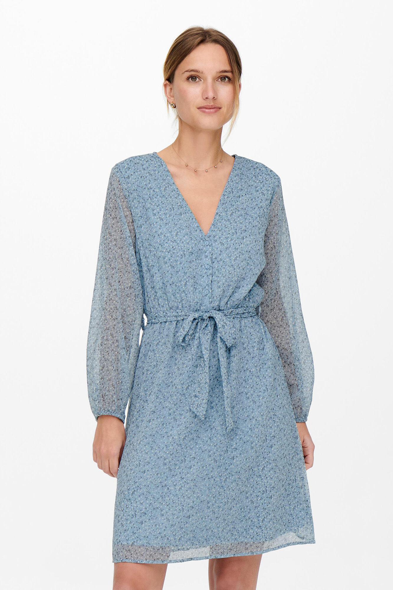 vestido com decote em V