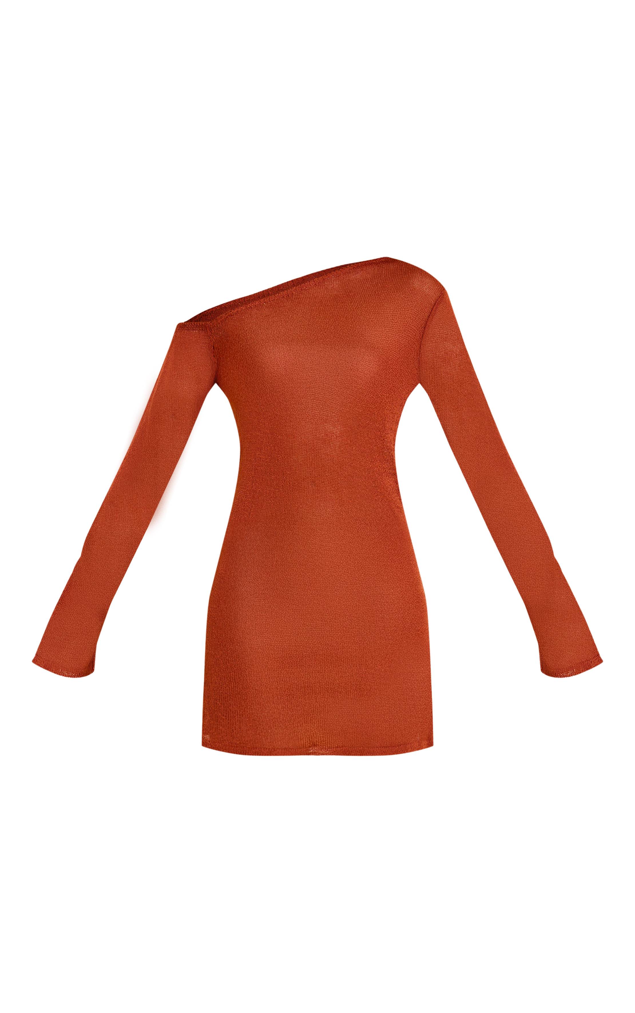 Rouille Robe En Filigrane Asymétrique