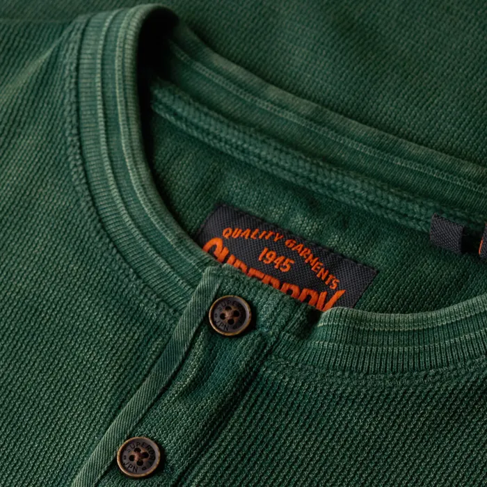 Superdry Vintage Textured Grandad LS Top Heren
