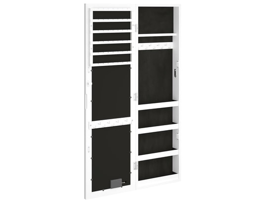 VIDAXL - Armoire à bijoux avec miroir et éclairage led mural blanc