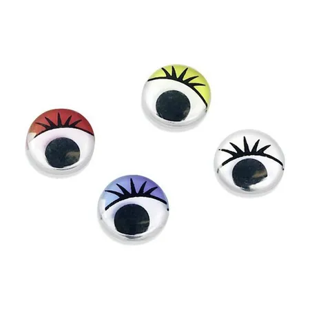 Knorr Prandell Wackelaugen mit Wimpern, bunt, 7mm, 40 Stück