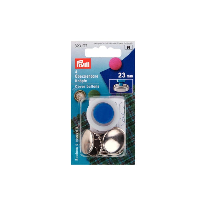 Prym-4 overtrekbare knopen messing 23 mm