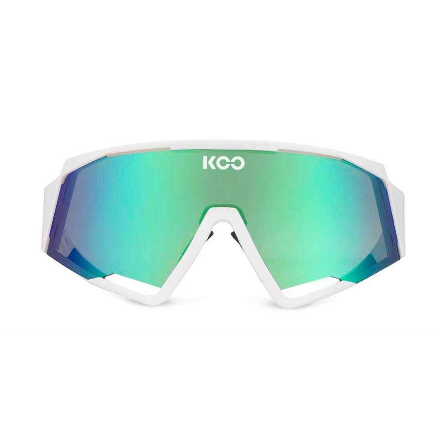 KOO SPECTRO Sport Zonnebril Wit met Green Mirror Lens