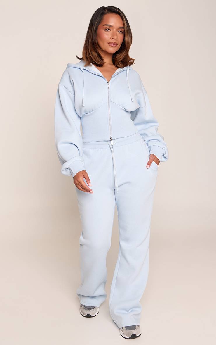 Bleu Joggers Shape Soft À Jambe Droite Avec Lien À Nouer Devant