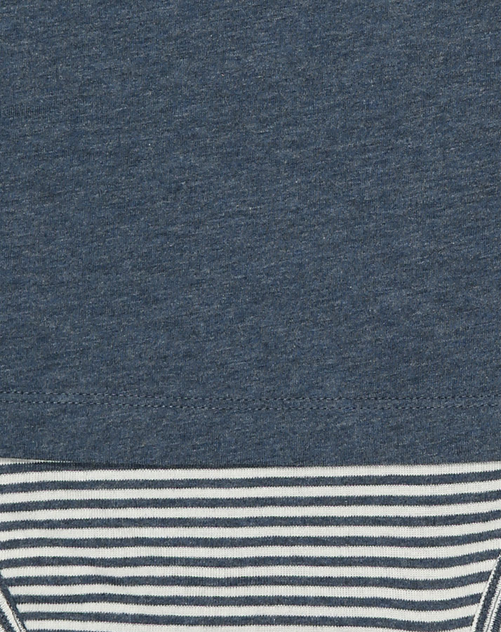 Kurzarm-Bodyshirt KUTAY UNI in indigo melange