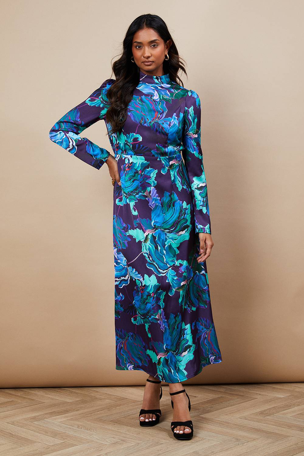 Oasis Robe Midaxi Florale à Dos Ouvert pour Occasions Spéciales