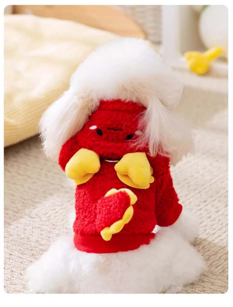 Cissilli - Dinosaurus Faux Shearling Hooded Pet Top