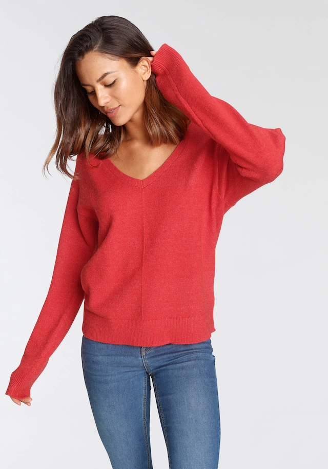 Tamaris V-Ausschnitt-Pullover , mit Frontbiese