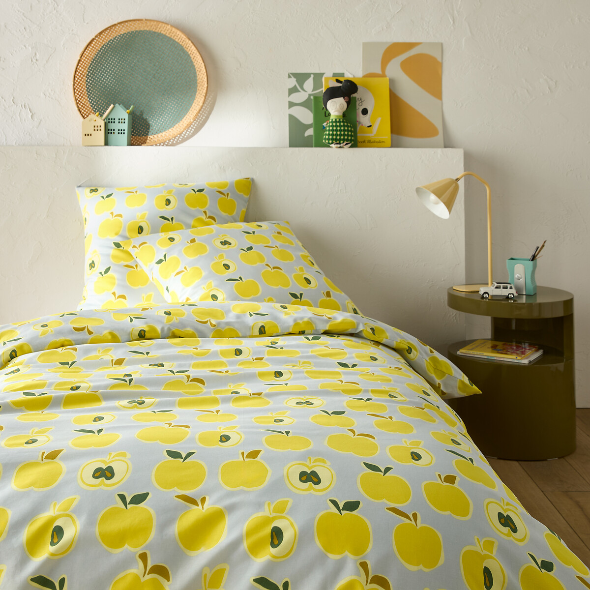 LA REDOUTE INTERIEURS<br>Conjunto de cama com fronha quadrada em 50% algodão reciclado Pommes