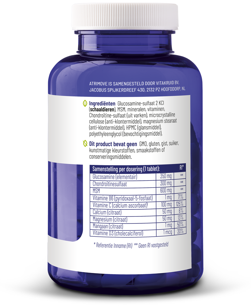 Vitakruid Atrimove® Glucosamine Chondroïtine Msm Complex (90 tabletten)