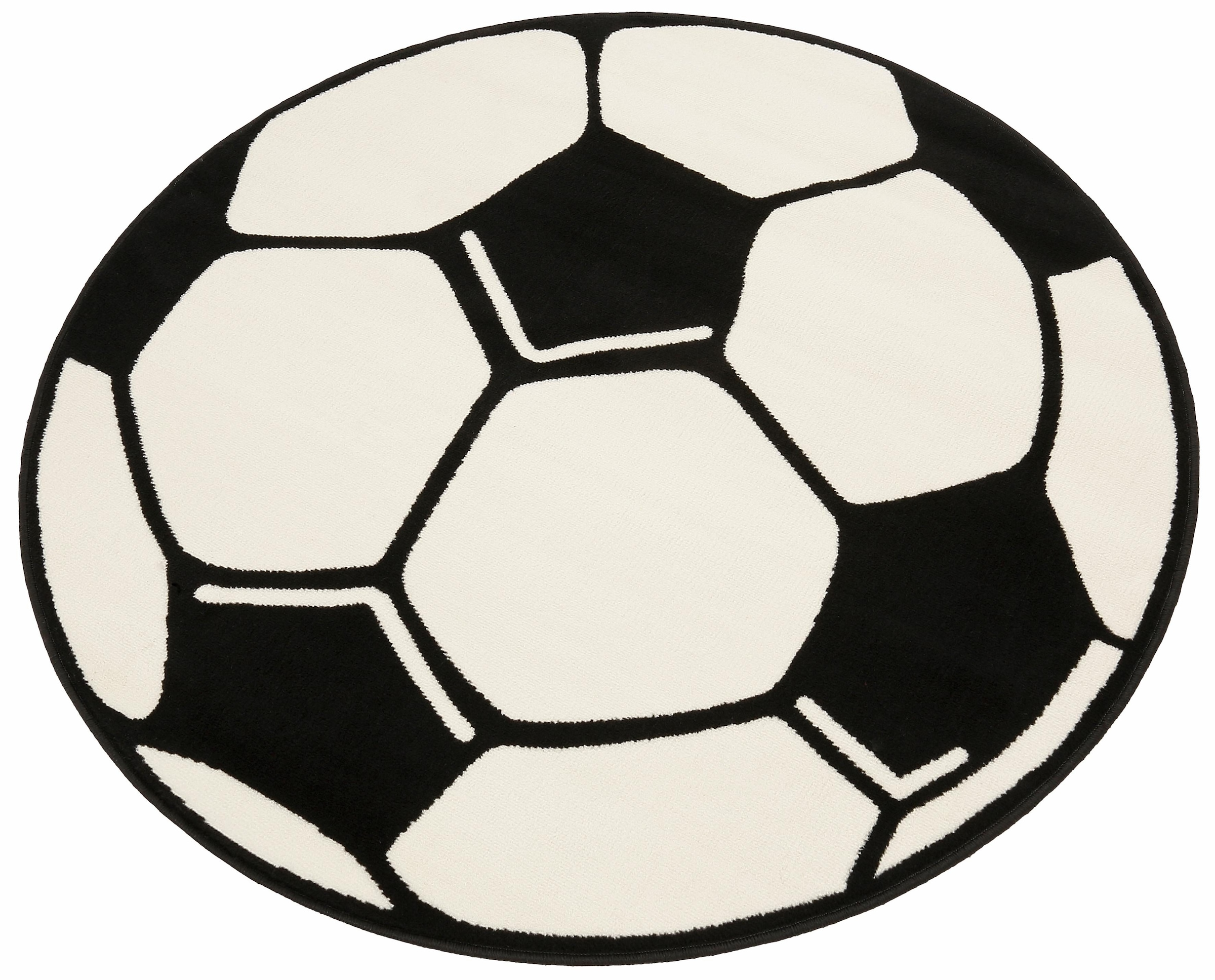 HANSE Home Kinderteppich »Fussball« rund 10 mm Höhe Kinder-Teppich, Rutschfest, Kurzflor, Fussball, Kinderzimmer, Spiel