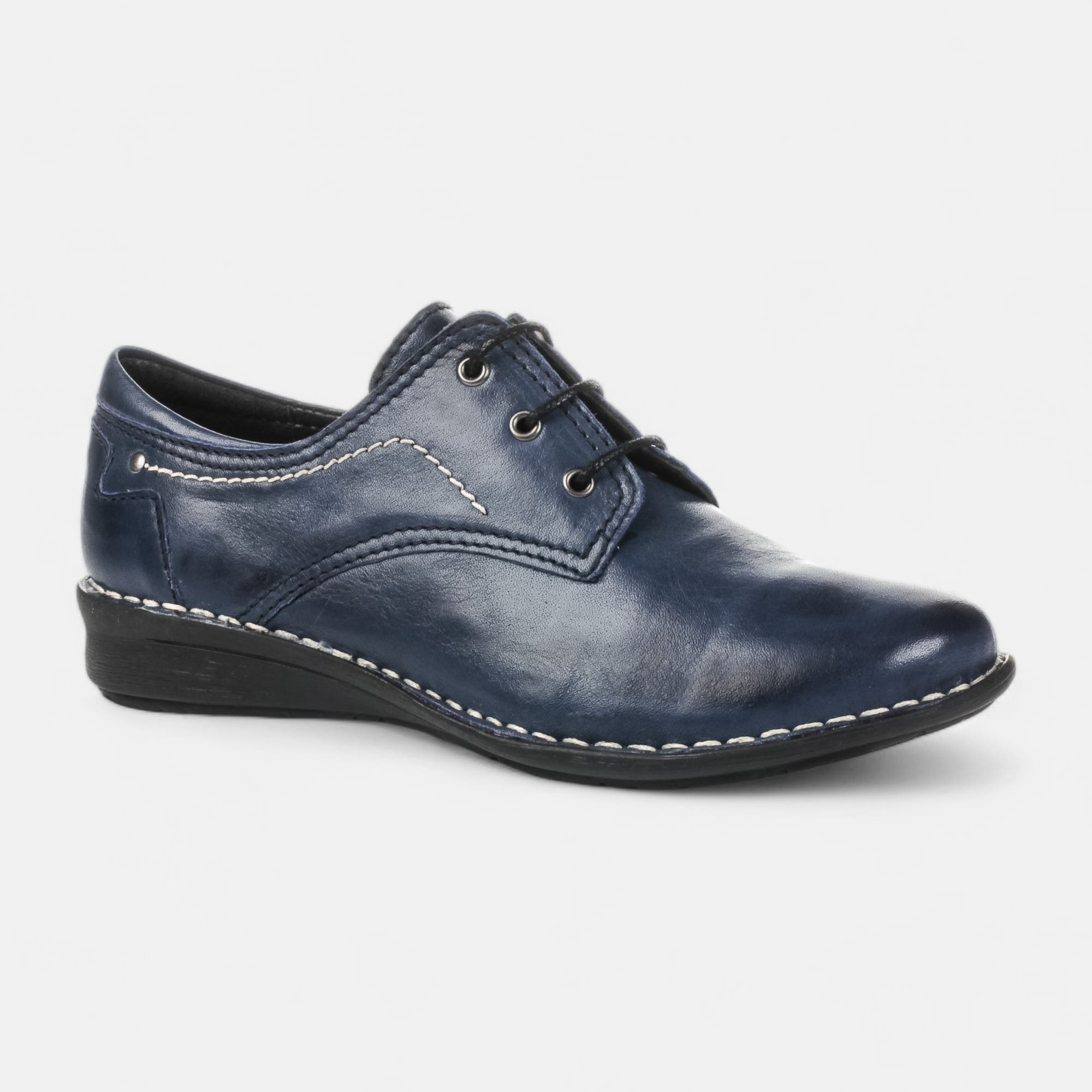 Derbies Femme en cuir bleu