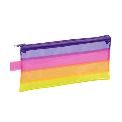 Trousse Happy Fluo - 1 compartiment - disponible dans différentes couleurs transparentes - Viquel