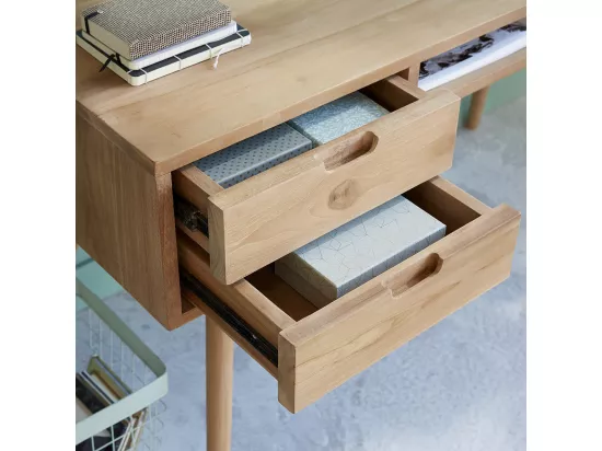 Bureau en bois teck massif 130 cm