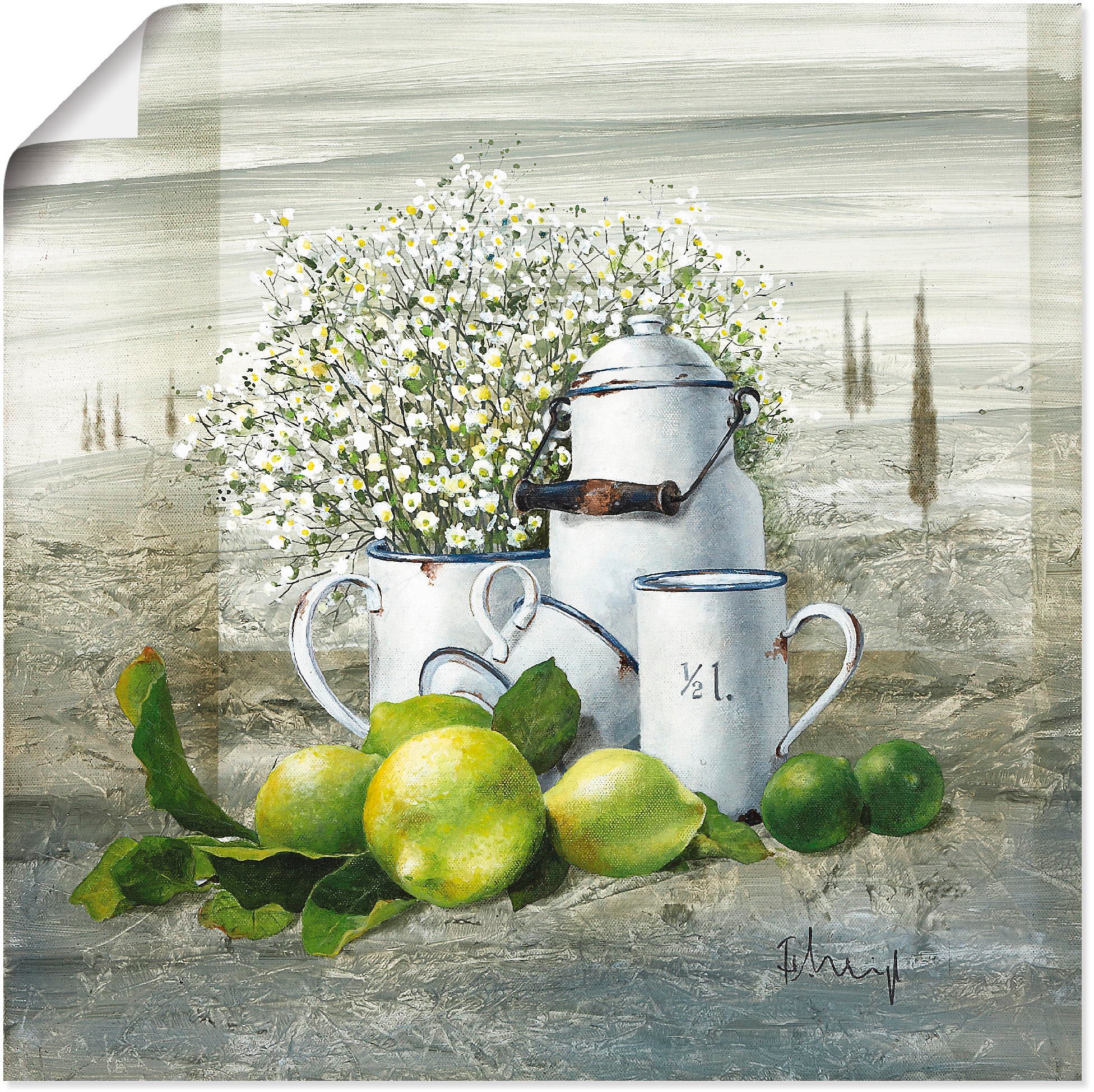 Artland Wandbild »Stillleben mit Milchkanne« Arrangements 1 Stk. tlg. als Leinwandbild, Poster, Wandaufkleber in verschied. Grössen