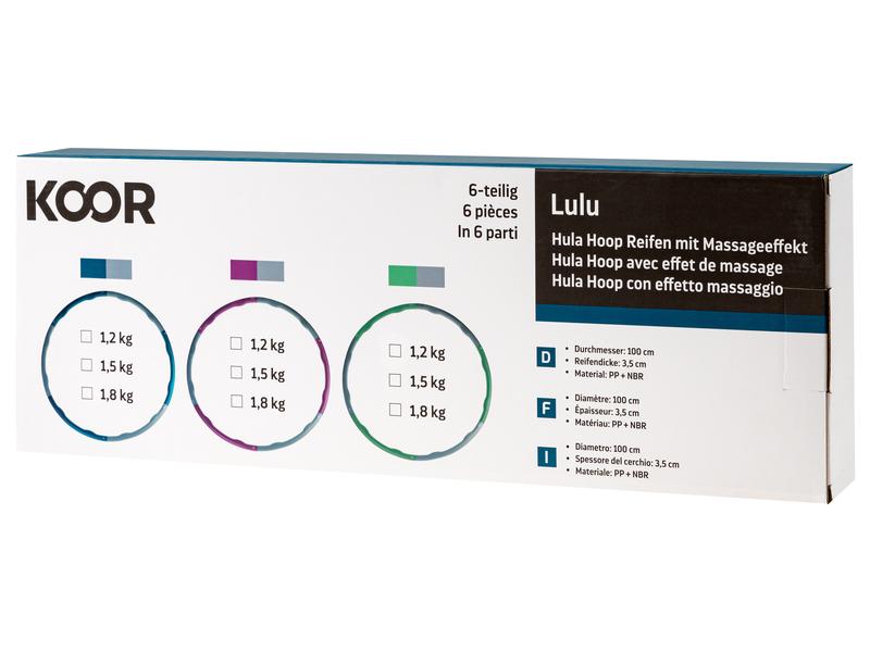 KOOR Hula Hoop Reifen Lulu 6-Segm. 1.5 kg Hula Hoop Reifen