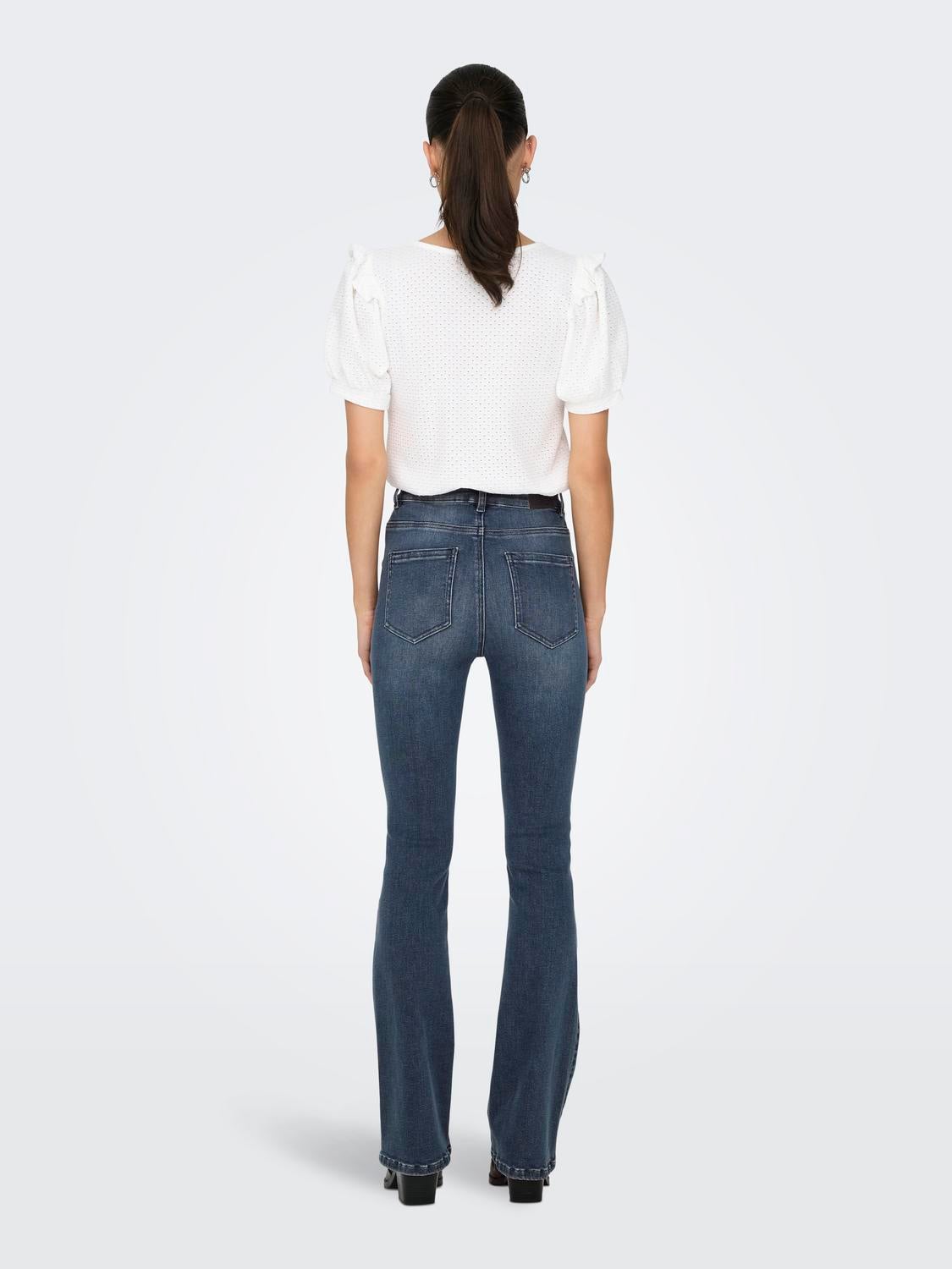 ONLMILA Hohe Taille Ausgestellt Jeans Blue Black Denim