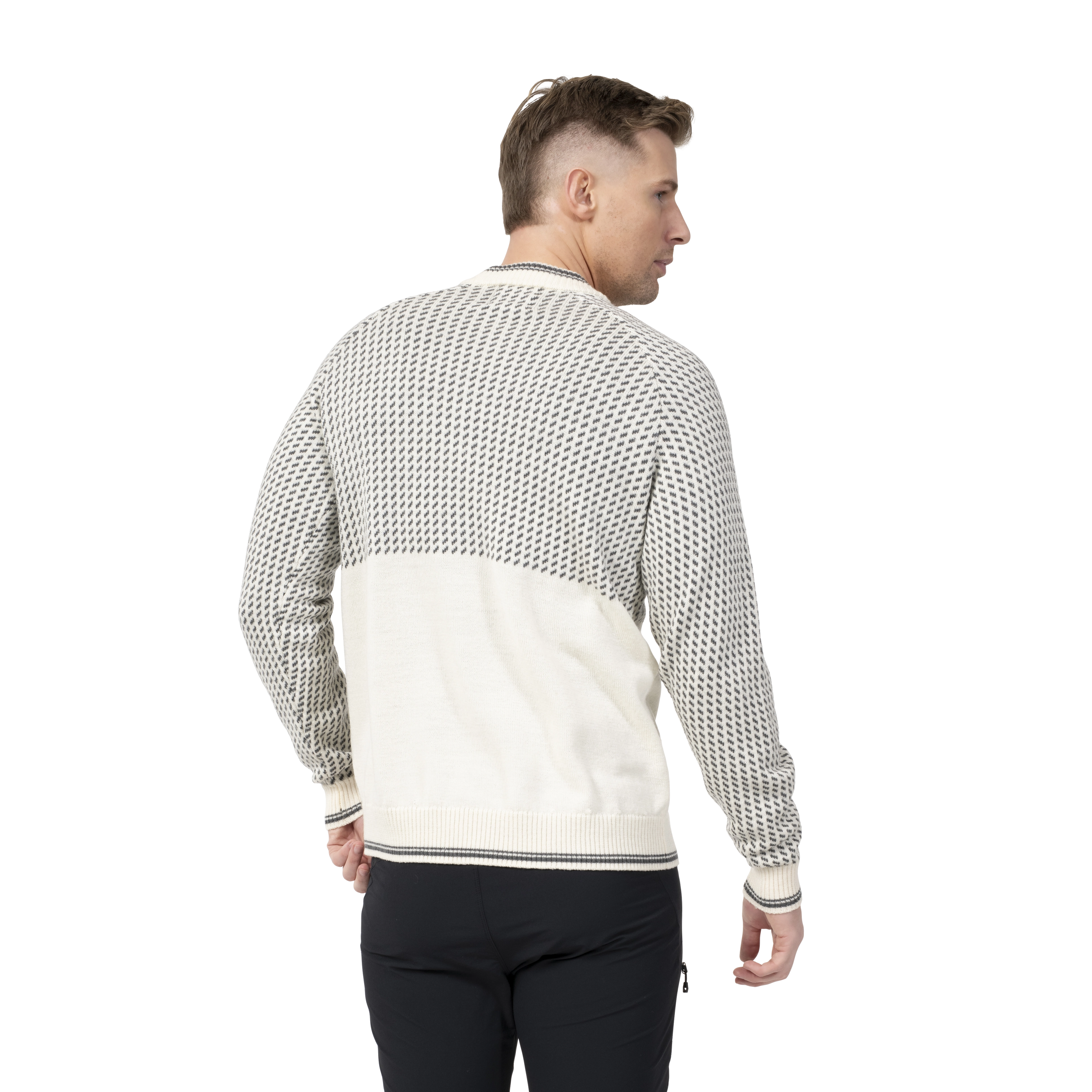 Alvdal Wool Jumper Men Vanilla White / Solid Dark Grey