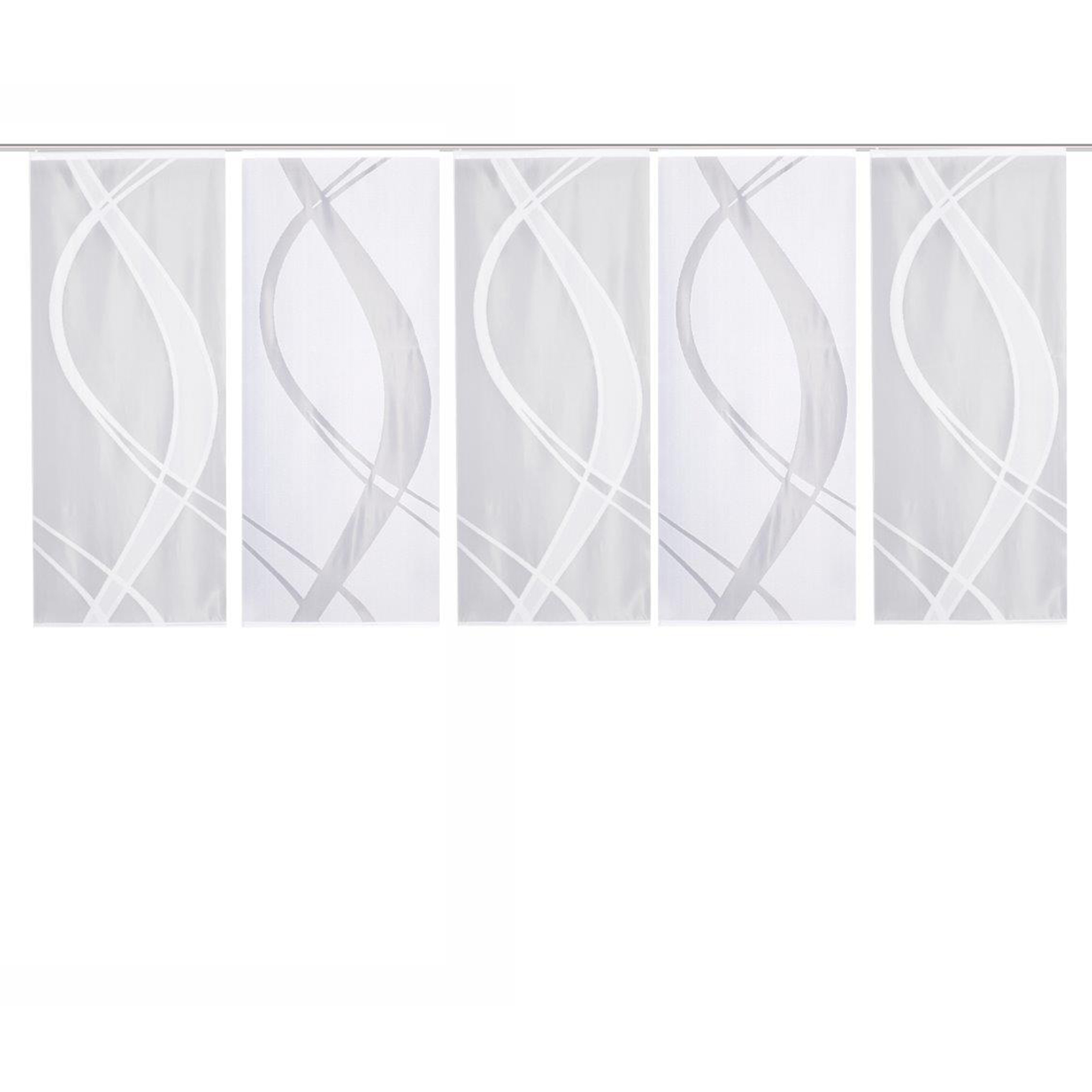 5-teiliges Schiebevorhang-Set TIBASO - transparent-weiß - je 57x145 cm