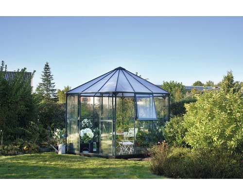 Kas Hallen Atrium, veiligheidsglas 3 mm, 375 x 375 cm, groen