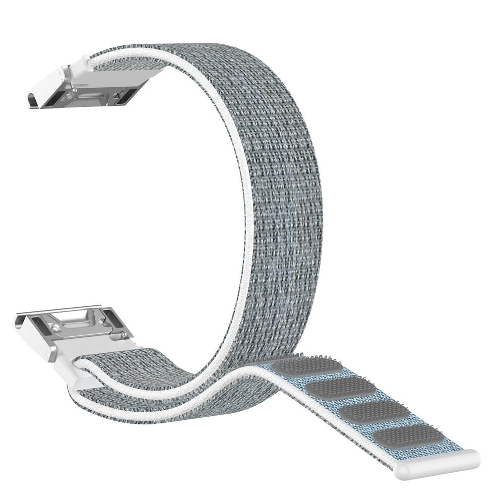 Garmin Fenix 6 / 6 Pro / 5 / 5 Plus / Forerunner 935 Nylon Klettverschluss Ersatz Armband (Gelenkumfang: 190-245mm) - Grau / Weiss