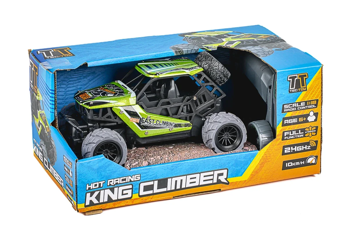 TEC-TOY - King Climber Fjernstyret Bil 1:18 2,4G 3,7V Li-ion - Grøn
