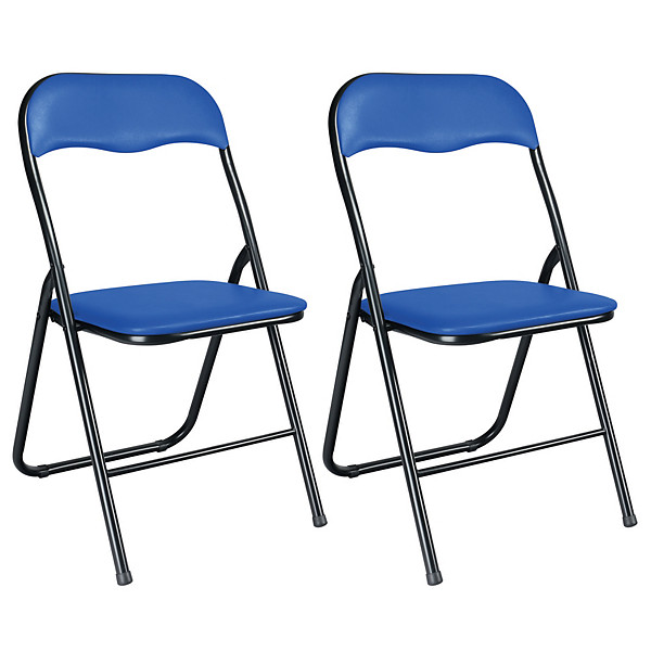 2 chaises pliantes vinyle bleues