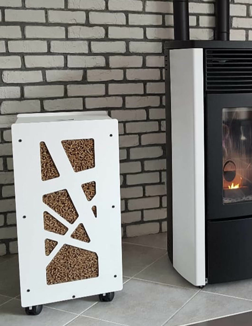 Stockage de granulés de bois 55Kg blanc Archi