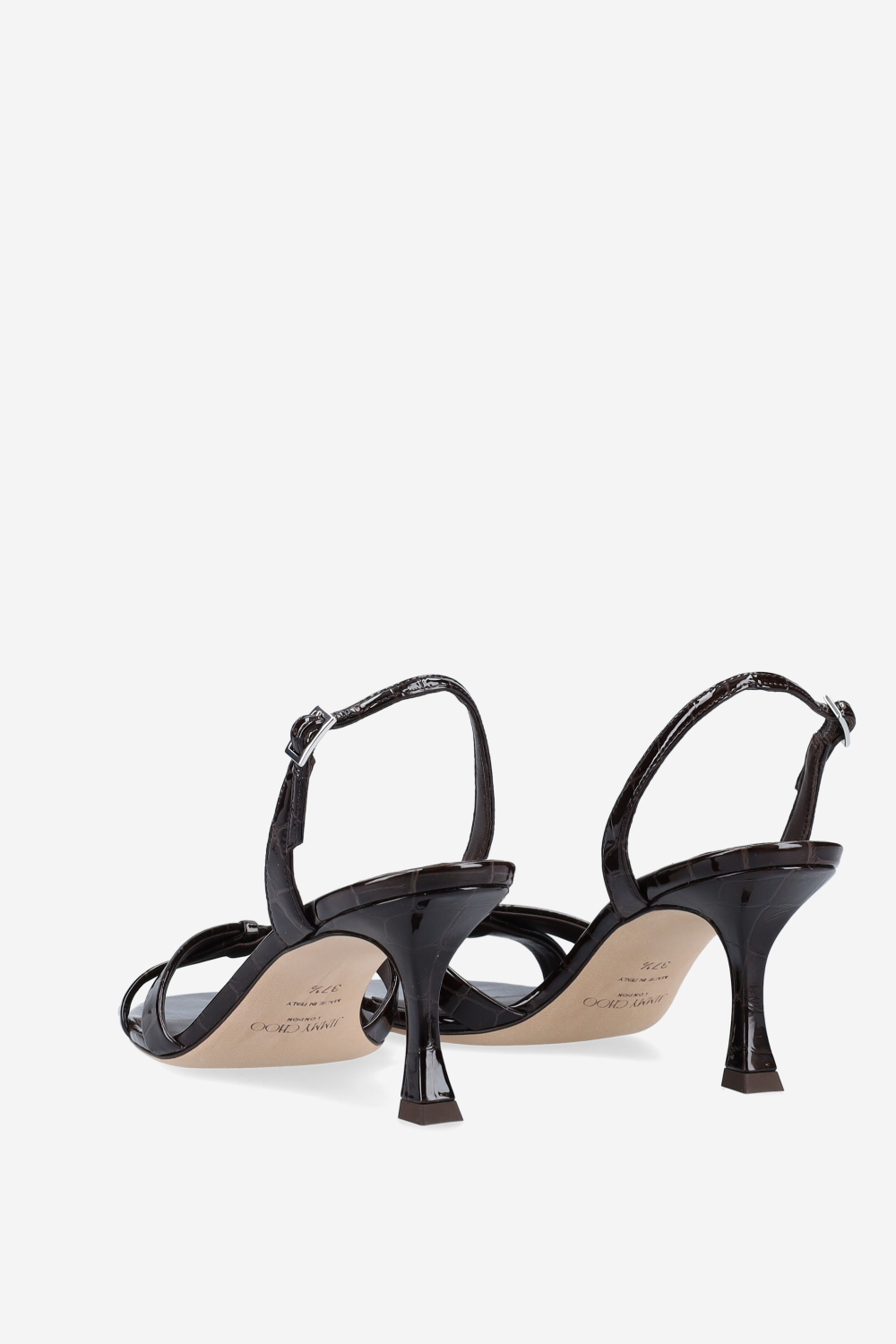 Elsy 70 croco embossed leather sandals