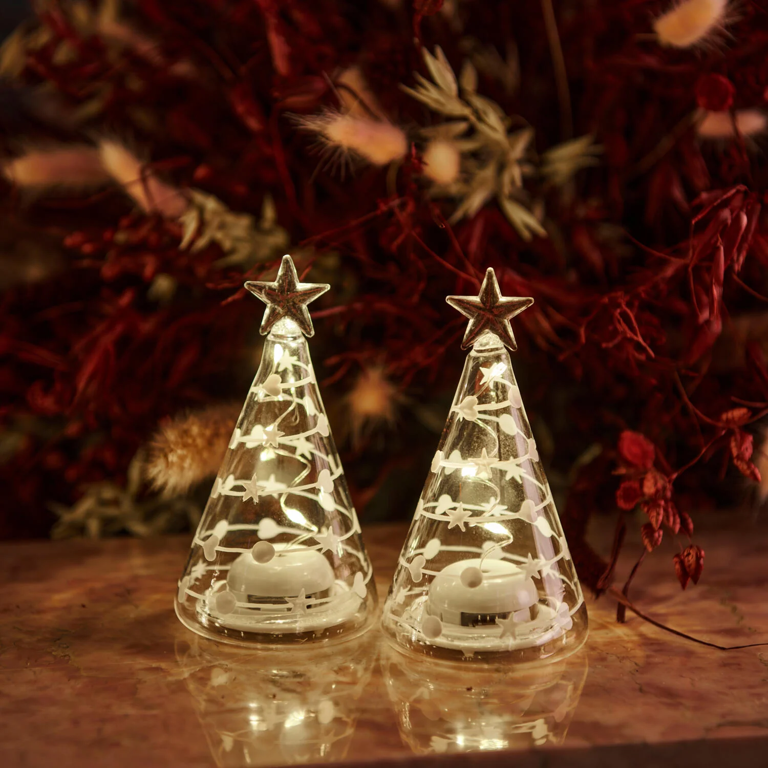 Sirius  Sweet Christmas Træ (2 stk) - Hvid/klar