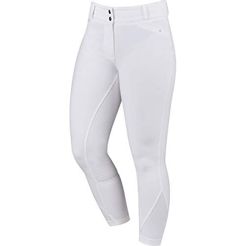 Calça de montaria feminina Pro Form com bandana de gel, branca.