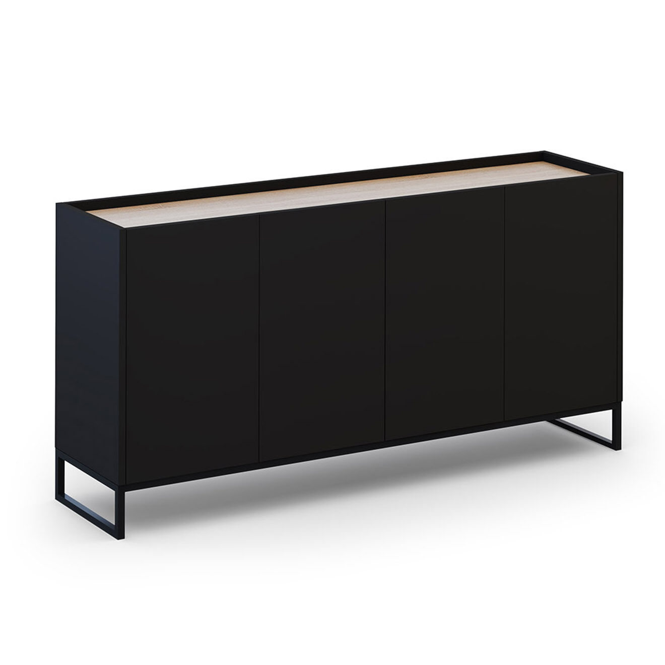Windsor & Co Buffet Helene chêne naturel/noir - 160x40x80 cm