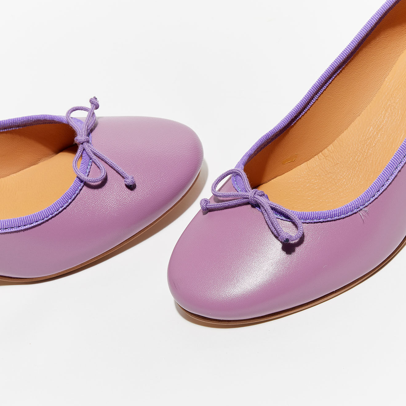 Quartier Latin Ballerines en Cuir Albane lavande - Talon 4 cm