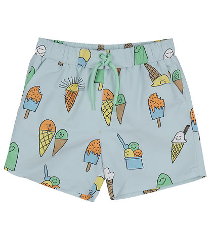 Stella McCartney Kids Badeshorts - Hellblau m. Eis