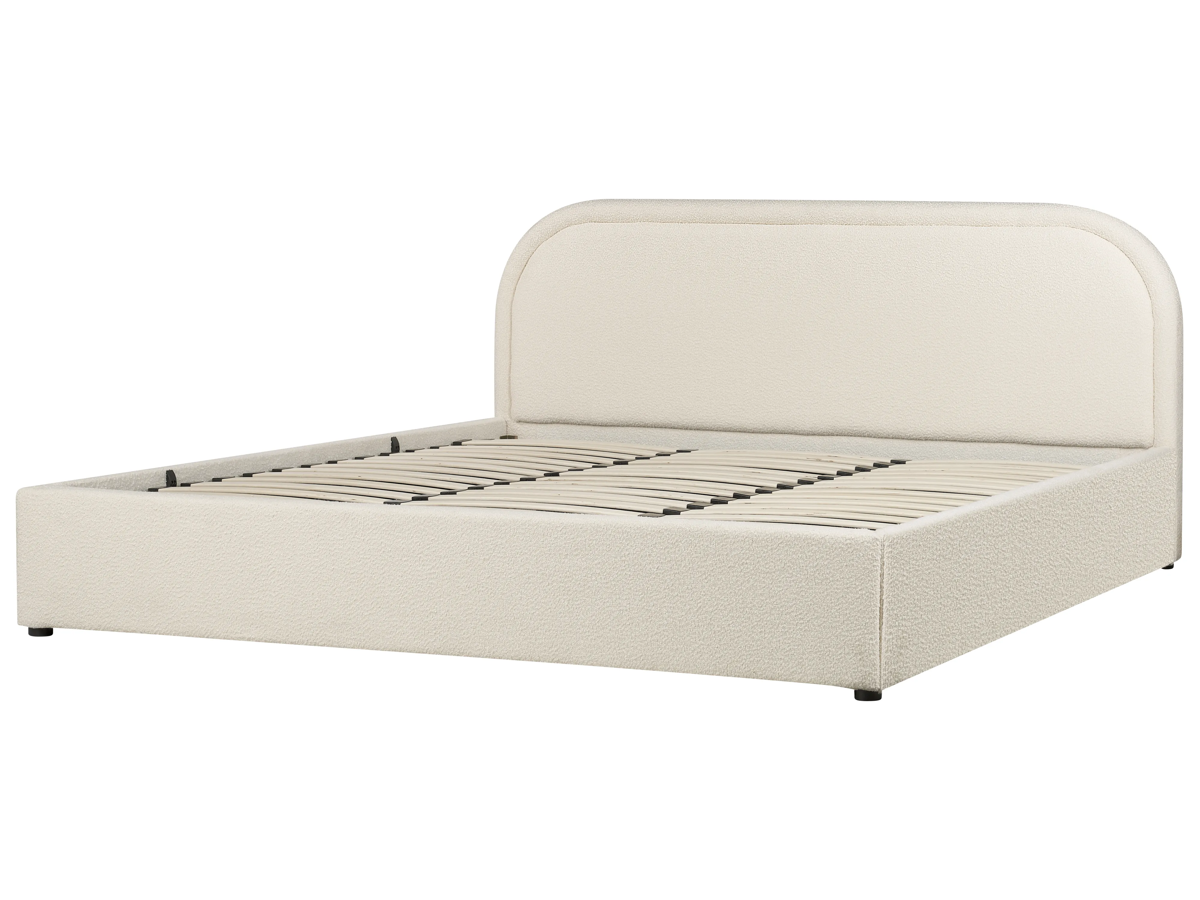 Bed met opbergruimte Bouclé QUILLIEN 180 x 200 cm Lichtbeige