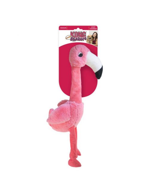 Kong Shakers Honkers Flamingo - Hondenspeelgoed - 33 cm Roze Small