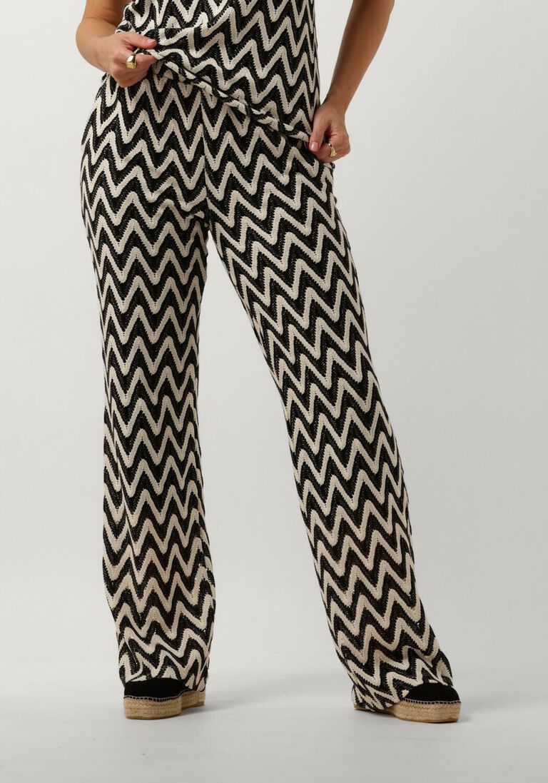 SUMMUM zwarte summum pantalon pants zig zag crochet