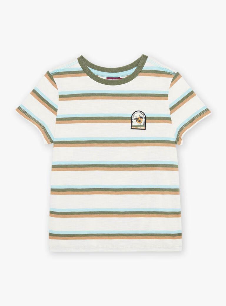 T-shirt écru à rayures
