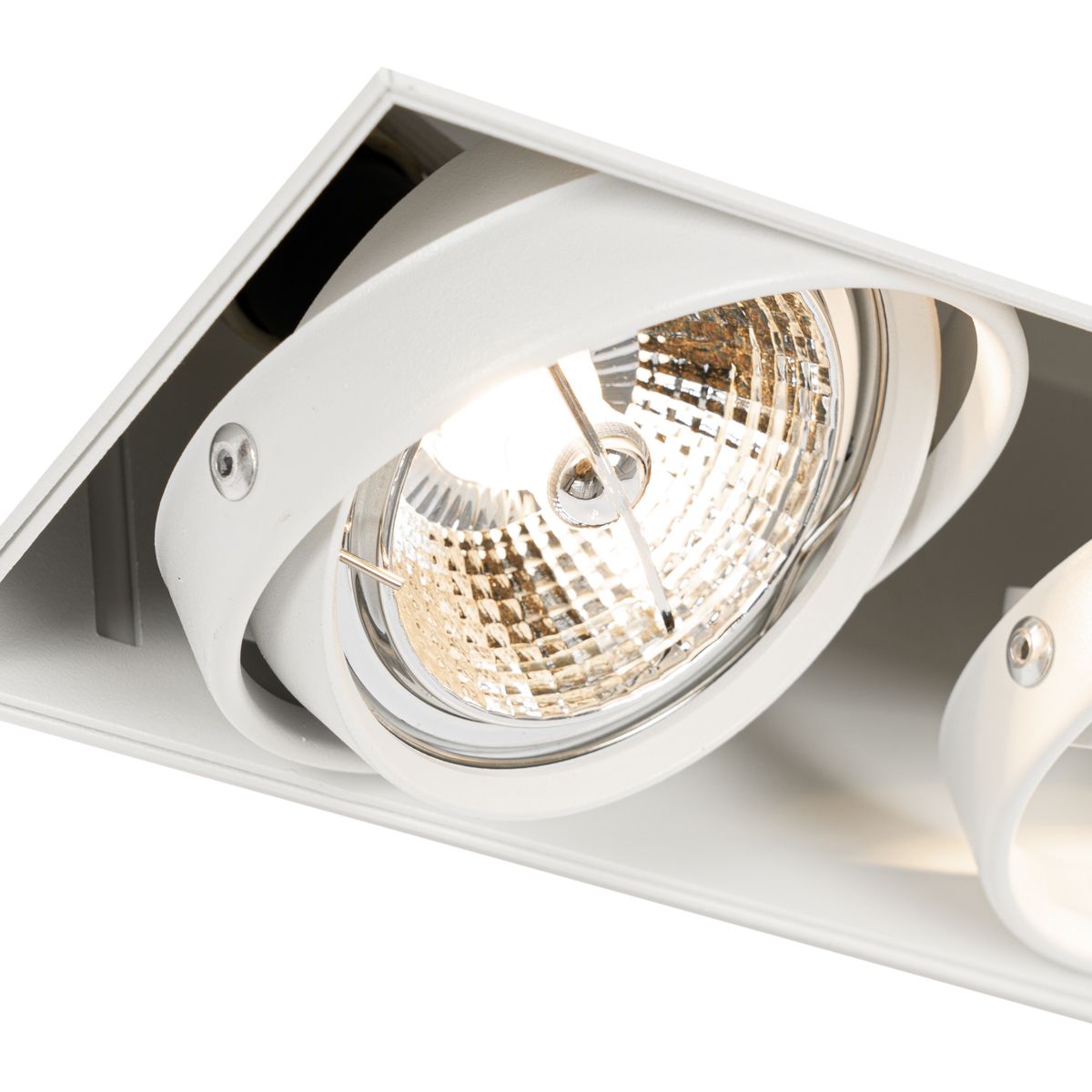 Set van 6 inbouwspots wit GU10 70mm 2-lichts trimless - Oneon